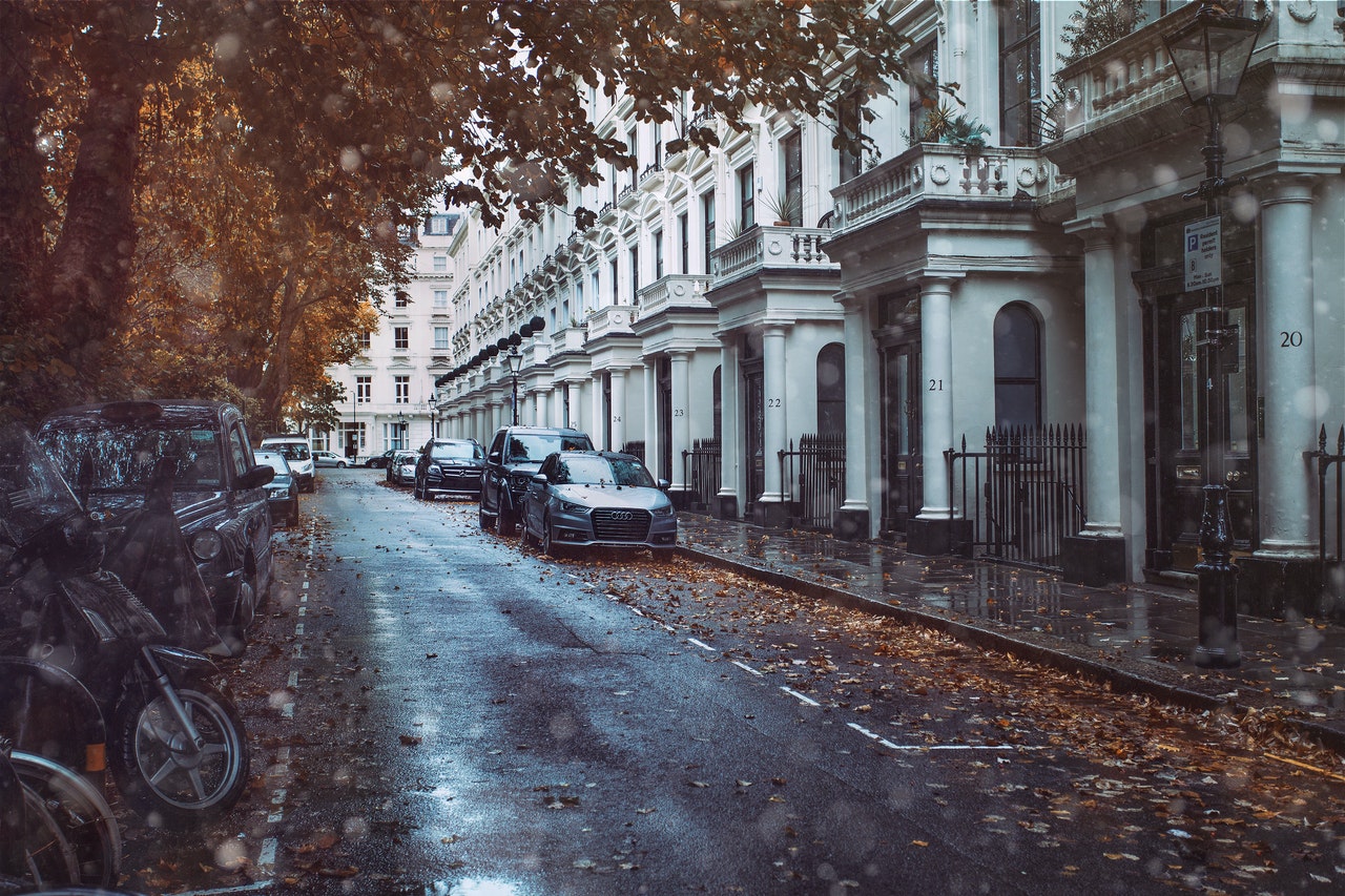 row of old houses in london